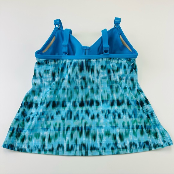 Amoeba Mastectomy Jakarta tankini swimsuit NEW Womens size 16 blue green Beach - Picture 8 of 12